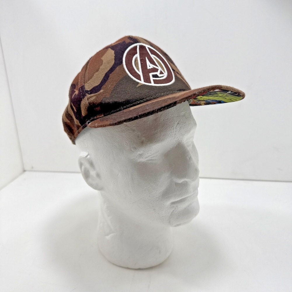 Avengers Brown Camouflage‎ Baseball Cap Hat Snapback S/M Marvel Character Bill